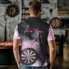 Load image into Gallery viewer, Pink Black Smoke Dart Shirt With Pocket Option For Men Custom Dart Jerseys TDM3622