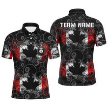 Load image into Gallery viewer, Canada Flag Smoke 8 Ball Pattern Custom Black Men Billiard Shirts Patriotic Canadian Pool Jerseys TDM2572