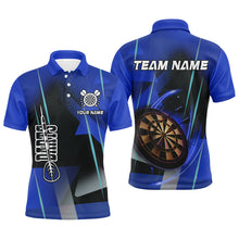 Load image into Gallery viewer, Personalized Darts Polo &amp; Quarter-Zip 3D Printed Shirts For Men Custom Blue Darts Team Jersey TDM2573