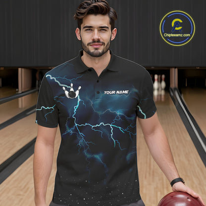 Personalized Thunder Lightning Tornado Funny Bowling Shirt For Men Custom Bowling Team Jersey TDM4854