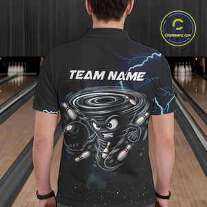 Personalized Thunder Lightning Tornado Funny Bowling Shirt For Men Custom Bowling Team Jersey TDM4854