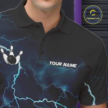 Personalized Thunder Lightning Tornado Funny Bowling Shirt For Men Custom Bowling Team Jersey TDM4854