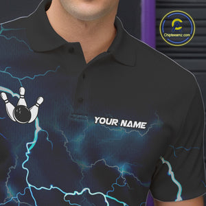 Personalized Thunder Lightning Tornado Funny Bowling Shirt For Men Custom Bowling Team Jersey TDM4854