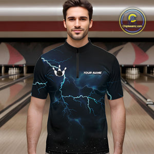 Personalized Thunder Lightning Tornado Funny Bowling Shirt For Men Custom Bowling Team Jersey TDM4854