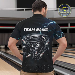 Personalized Thunder Lightning Tornado Funny Bowling Shirt For Men Custom Bowling Team Jersey TDM4854