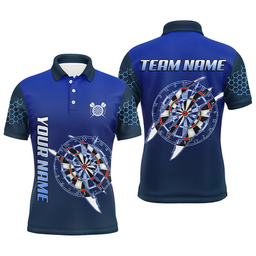 Personalized Blue Darts Tournament Polo & Quarter Zip Custom Dart Shirt For Men Dart Team Jerseys TDM3301