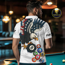 Load image into Gallery viewer, American Flag Eagle 8 Ball Pool Billiard Shirt For Men Custom Billiard Team Jersey Polo &amp; 1/4 Zip TDM5550