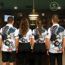 Load image into Gallery viewer, American Flag Eagle 8 Ball Pool Billiard Shirt For Men Custom Billiard Team Jersey Polo &amp; 1/4 Zip TDM5550