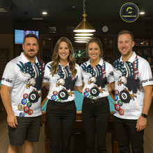 Load image into Gallery viewer, American Flag Eagle 8 Ball Pool Billiard Shirt For Men Custom Billiard Team Jersey Polo &amp; 1/4 Zip TDM5550