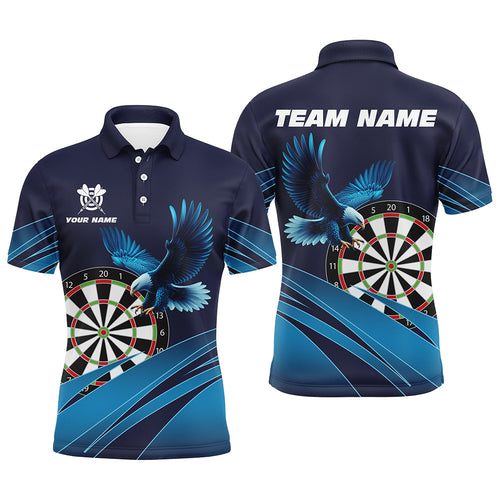 Personalized Darts Board Eagle Blue Darts Polo Shirts Custom Darts Shirts For Men Darts Team Shirts TDM1518