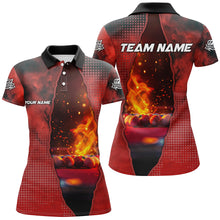 Load image into Gallery viewer, Custom Red Billiard Balls Fire 3D Printed Women Polo &amp; Quarter-Zip Shirts, Billiards Apparel Clothing TDM1677
