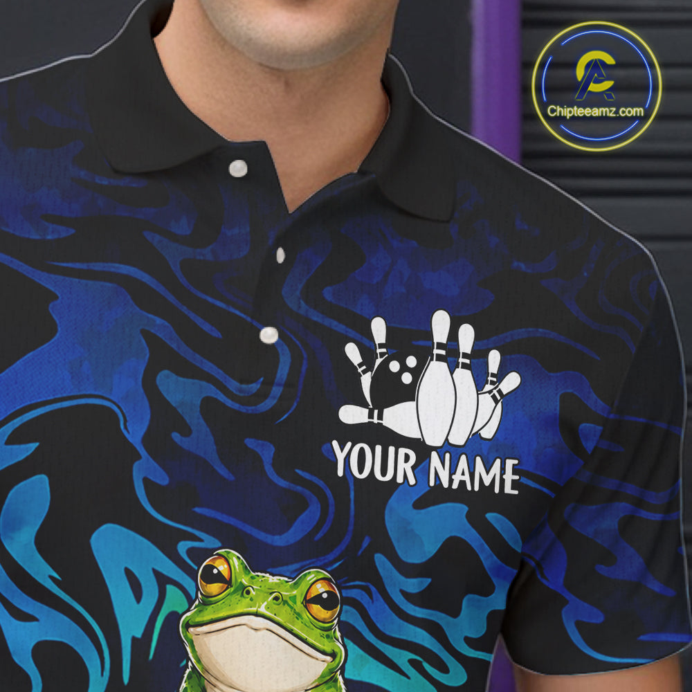 Colorful Funny Frog Bowling Shirts For Men Custom Bowling Team Jersey, Gift For Bowlers TDM7660