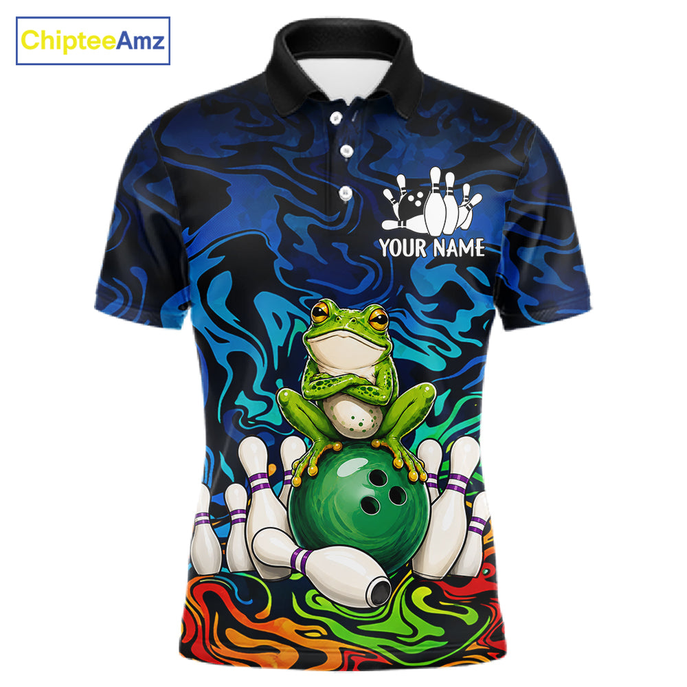 Colorful Funny Frog Bowling Shirts For Men Custom Bowling Team Jersey, Gift For Bowlers TDM7660