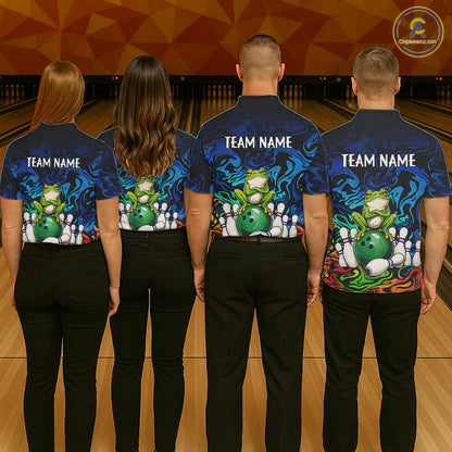 Colorful Funny Frog Bowling Shirts For Men Custom Bowling Team Jersey, Gift For Bowlers TDM7660