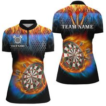 Load image into Gallery viewer, Personalized Darts Board Water And Fire 3D Printed Women Dart Shirts With Pocket Darts Jerseys TDM3063