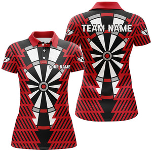 Striking Black And Red Dartboard Pattern Custom Dart Shirts For Women Best Darts Team Jerseys TDM3312