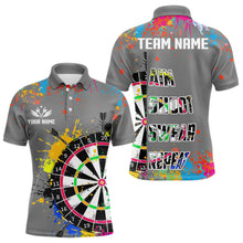 Load image into Gallery viewer, Funny Dartboards Colorful Paint Aim Shoot Swear Repeat Custom Men Darts Shirt, Dart Jerseys |Grey TDM3639