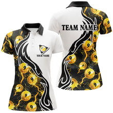 Load image into Gallery viewer, Yellow 9 Ball Pool Thunder Lighting Custom Billiard Shirts For Women Team League Billiard Jerseys TDM1902