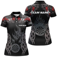 Load image into Gallery viewer, Personalized Darts Tournament Jerseys For Women Custom Dartboard Fire Flame Darts Team Shirts |Red TDM2104