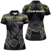 Load image into Gallery viewer, Personalized Darts Tournament Jersey For Women Custom Dartboard Fire Flame Darts Team Shirts | Yellow TDM2332