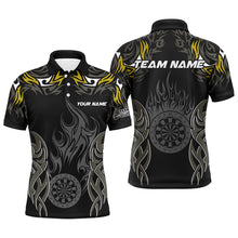 Load image into Gallery viewer, Personalized Darts Tournament Jersey For Men Custom Dartboard Fire Flame Darts Team Shirts | Yellow TDM2332