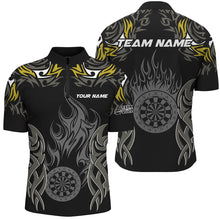 Load image into Gallery viewer, Personalized Darts Tournament Jersey For Men Custom Dartboard Fire Flame Darts Team Shirts | Yellow TDM2332