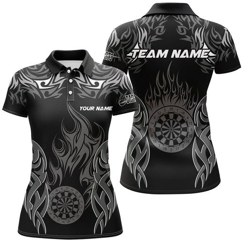 Personalized Darts Tournament Jersey For Women Custom Dartboard Fire Flame Darts Team Shirts | White TDM2334