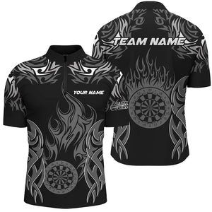 Personalized Darts Tournament Jersey For Men Custom Dartboard Fire Flame Darts Team Shirts | White TDM2334