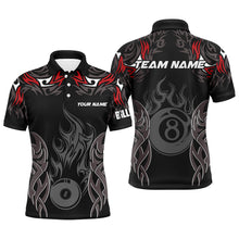 Load image into Gallery viewer, Personalized Billiard Tournament Jersey For Men Custom 8 Ball Fire Flame Billiard Team Shirts |Red TDM2335