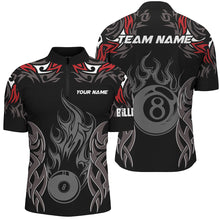 Load image into Gallery viewer, Personalized Billiard Tournament Jersey For Men Custom 8 Ball Fire Flame Billiard Team Shirts |Red TDM2335