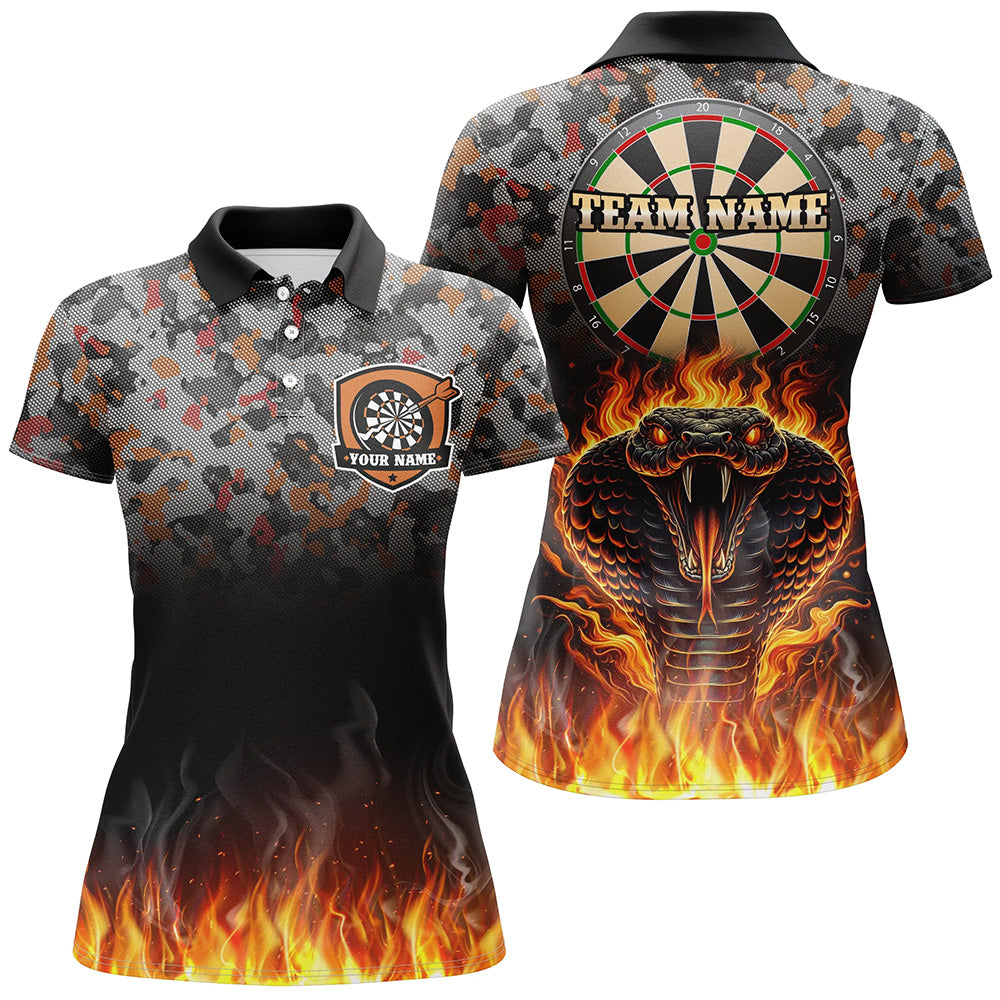 Personalized Camouflage Striking Snake Dart Shirts For Women Custom 3D Fire Flame Dart Jerseys TDM3071