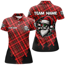 Load image into Gallery viewer, Funny Christmas Santa Custom Red Plaid Pattern Dart Shirts For Women, Christmas Darts Outfit Jerseys TDM3077