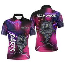 Load image into Gallery viewer, Pink And Purple Thunder Lightning Funny Storm 3D Dart Shirts For Men Custom Darts Team Jerseys TDM3316