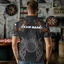 Load image into Gallery viewer, Personalized Darts Tournament Jerseys For Men Custom Dartboard Fire Flame Darts Shirts |Orange TDM5566