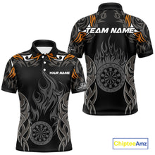 Load image into Gallery viewer, Personalized Darts Tournament Jerseys For Men Custom Dartboard Fire Flame Darts Shirts |Orange TDM5566
