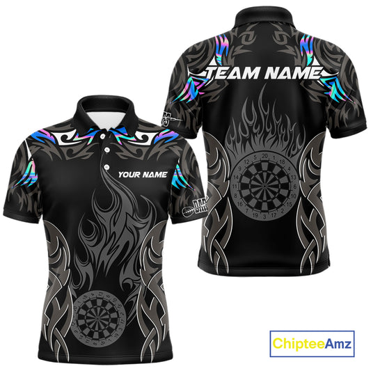 Personalized Darts Tournament Jersey For Men Custom Dartboard Fire Flame Darts Shirts |Holographic TDM5567