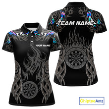 Load image into Gallery viewer, Personalized Darts Tournament Jersey For Women Custom Dartboard Fire Flame Darts Shirts |Holographic TDM5567