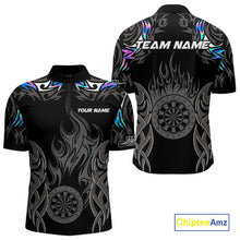 Load image into Gallery viewer, Personalized Darts Tournament Jersey For Men Custom Dartboard Fire Flame Darts Shirts |Holographic TDM5567
