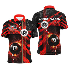 Load image into Gallery viewer, Custom Multi-Color 8 Ball Pool Thunder Grunge Men Polo Shirts Team League Billiard Jerseys TDM1526