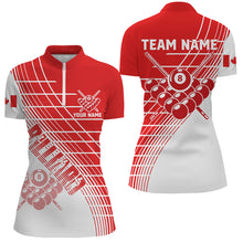 Load image into Gallery viewer, Personalized Patriotic Canada Flag Billiard Shirts For Women Custom Canada Billiard Team Jerseys TDM1696