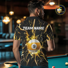 Load image into Gallery viewer, Custom Thunder Lightning 9 Ball Billiard Shirts For Men, 9 Ball Pool Team Jersey Polo &amp; 1/4 Zip TDM6611