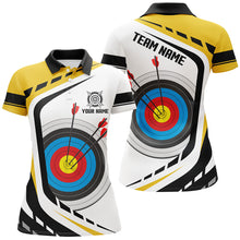 Load image into Gallery viewer, Personalized Archery Target 3D Women Polo &amp; Quarter-Zip Shirts Custom Yellow White Archery Jerseys TDM1910