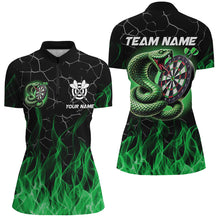 Load image into Gallery viewer, Personalized Darts Snakes Fire Flame Custom Green Darts Shirts For Women, Cool Darts Team Jerseys TDM2108