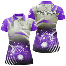 Load image into Gallery viewer, Personalized Purple Grunge Break 8 Ball Billiard Shirts For Women, Retro Team League Billiard Jerseys TDM2346