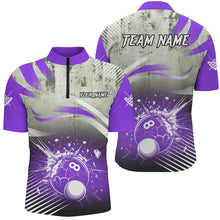 Load image into Gallery viewer, Personalized Purple Grunge Break 8 Ball Billiard Shirts For Men, Retro Team League Billiard Jerseys TDM2346