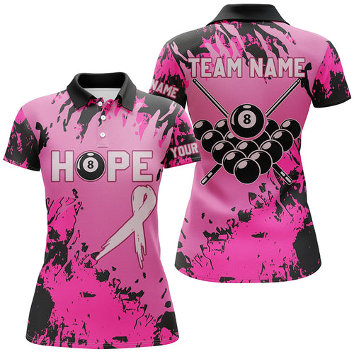 Breast Cancer Awareness Pink Camo Custom Women Billiard Shirts, 8 Ball Pool Pink Jerseys For Pooler TDM2353
