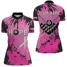 Load image into Gallery viewer, Breast Cancer Awareness Pink Camo Custom Women Billiard Shirts, 8 Ball Pool Pink Jerseys For Pooler TDM2353