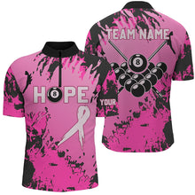 Load image into Gallery viewer, Breast Cancer Awareness Pink Camo Custom Men Billiard Shirts, 8 Ball Pool Pink Jerseys For Pooler TDM2353