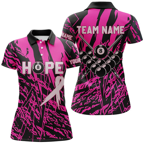 Breast Cancer Awareness Pink Camo Custom Women Billiard Shirts, 8 Ball Pool Pink Jerseys For Pooler TDM2354