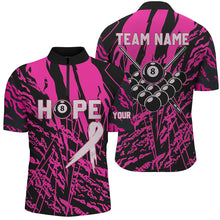 Load image into Gallery viewer, Breast Cancer Awareness Pink Camo Custom Men Billiard Shirts, 8 Ball Pool Pink Jerseys For Pooler TDM2354